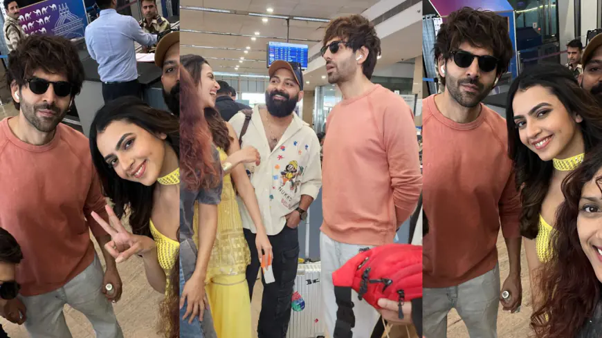 Kashika Kapoor Has A Fun Encounter With Kartik Aaryan As The Duo Bump Into Each Other At Jaipur Airport